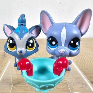 Hasbro Littlest Pet Shop Lot #92 Barkley Yorkie Dog #62 Buster French Bulldog